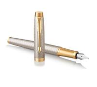 Parker IM stylo plume | argent premium (Warm Silver) | pointe fine | coffret cadeau