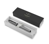 Parker IM stylo plume | Gris mat avec attributs noirs | Pointe fine avec cartouche d’encre bleue | Coffret cadeau
