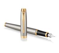 Parker IM stylo plume | métal brossé | pointe moyenne | coffret cadeau