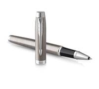 Parker Stylo roller IM – acier inox, finitions chromées, pointe fine, encre noire – coffret cadeau