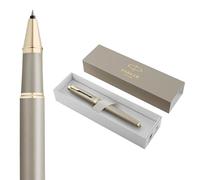 Parker Pens Stylo roller IM Touche Finale finition grès pointe moyenne encre noire - coffret cadeau