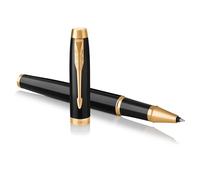 Parker IM stylo roller IM | laque noire avec attributs or | pointe fine | encre noir | coffret cadeau