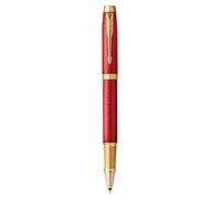 Parker IM stylo roller - Laqué rouge Premium avec attributs dorés - Pointe fine avec recharge d’encre noire - Coffret cadeau