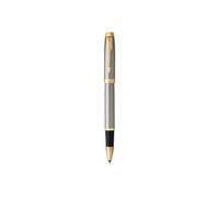 PARKER IM Stylo roller, métal brossé, Recharge noire pointe fine, Coffret cadeau