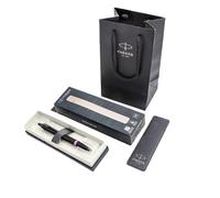 Parker IM Vibrant Rings Stylo à bille - Violet améthyste | Coffret cadeau avec pochette de marque | Noir mat avec anneaux violets | Stylo d'écriture de qualité supérieure pour professionnels