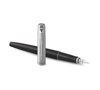 Parker Jotter Fountain Pen Bond Street Black Medium Nib Blue Ink Gift Box