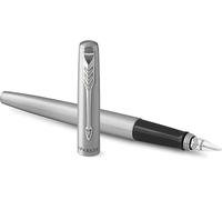 Parker Jotter Fountain Pen Stainless Steel with Chrome Trim Medium Nib Blue