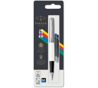 Parker Jotter Originals Stylo Plume | Blanc Classique | Stylo Plume Pointe Moyenne | Encre bleue