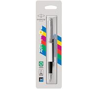 Parker Jotter Originals stylo plume | finition blanche classique | pointe moyenne | encre bleue
