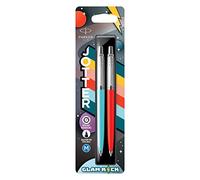 Parker Jotter Originals Stylos bille | Collection Glam Rock | Bleu azur et vermillon | Encre bleue | Lot de 2