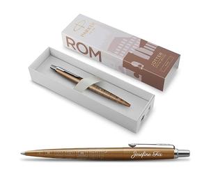 PARKER Jotter Rome Édition spéciale avec gravure | Stylo de qualité supérieure | Boîte cadeau | Mine bleue | Cadeau personnalisé | Nom, anniversaire (Rome)