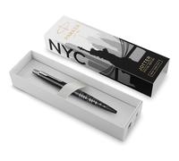 Parker Jotter Stylo Bille - Édition Spéciale - Nyc Noir Finition Chrome - Encre Bleue