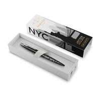 Parker Jotter Stylo bille | Édition spéciale | NYC Noir Finition chrome | Encre Bleue | Coffret cadeau