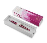 Parker Jotter Stylo bille | Édition spéciale | Tokyo Rose Finition chrome | Encre Bleue | Coffret cadeau