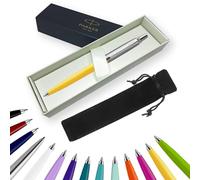 Parker Jotter Stylos à bille et fournitures de papeterie Idéal pour Noël et les cadeaux peuvent être gravés (sans gravure, jaune, boîte cadeau ruban)