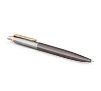 Parker Jotter XL Stylo Bille | Laque Grise avec Finitions Or | Pointe Moyenne | Recharge d'Encre Bleue | Coffret Cadeau | Cadeaux de Fin d'Études Parfaits