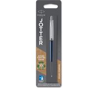 Parker stylo-bille Jotter bleu roi avec attributs chromés - Emballé sous blister