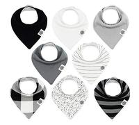 Parker Lot de 8 bavoirs bandana pour bébé Unisexe