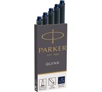 Parker Quink Long Noir Bleu Stylo Plume Encre Cartouches - Paquet 5