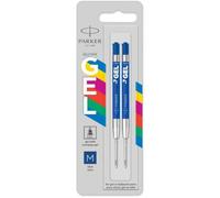 Parker Quink Recharge Gel Tracé M Bleu - Lot de 2 pour Jotter encre séchage rapide