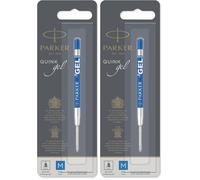 Parker QUINK recharge pour stylo à encre gel | pointe moyenne (0,7 mm) | bleu | 1 unité (Lot de 2)
