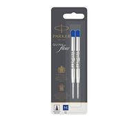 Parker Quinkflow Lot De 2 Recharges Pour Stylo-Bille Pointe Moyenne Bleu