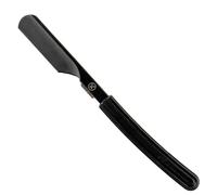 Parker Rasoir droit Director noir non pliable - Rasoir de style japonais avec manche en acier inoxydable, capuchon de protection de lame et manche ergonomique antidérapant - Idéal pour les professionn