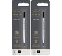 Parker recharge pour rollerball, pointe moyenne, encre noire (Lot de 2)