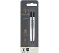 PARKER recharge Stylo Roller, pointe moyenne, noire, blister X 2 Noir G