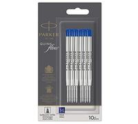 Parker recharges pour stylo bille | pointe moyenne | encre bleue QUINKflow | lot de 10