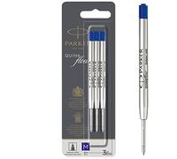 Parker recharges pour stylo bille | pointe moyenne | encre bleue QUINKflow | lot de 3