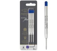 Parker - Recharges pour stylo-bille - QUINKflow - Pointe moyenne - Encre bleue - Lot de 3
