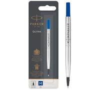 Parker Recharges pour stylo roller QUINK Pointe moyenne encre bleue Lot de 1