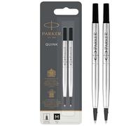 Parker Pens – Recharges pour stylo roller QUINK, pointe moyenne, encre noire, lot de 2