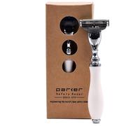 Parker Safety Razor Faux élégant porcelaine Triple lame de rasoir De - Accepte Mach 3 et Gillette3 Blades Noir