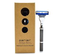 Parker Safety Razor Métal Triple lame de rasoir De - Accepte Mach 3 et Gillette3 Blades Noir
