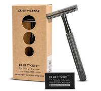 Parker Safety Razor, Model 78R 3-Piece Closed Comb Safety Razor with 5 Parker Platinum Blades Included (Graphite / Gun Metal)