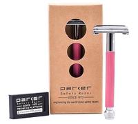 Parker Safety Razor Parker 29L DAMES long manche double papillon ouvert bord Rasoir de sécurité Rose