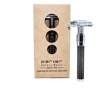 Parker Safety Razor, Parker 92R Rasoir de sécurité pour homme Gris graphite à long manche