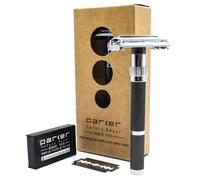 Parker Safety Razor Parker 96R - manche long sécurité papillon ouvert rasoir et 5 Parker Double Premium Platinum bord Razor Blades Noir