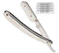 Parker Safety Razor Parker Sr1 Bord Droit en acier inoxydable Coiffeur rasoir et 5 Shark super Lames inoxydable