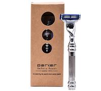 Parker Safety Razor Poids lourds tout-métal à trois lames de rasoir De - Accepte Mach 3 et Gillette3 Blades Chrome