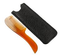 Parker Safety Razor Véritable 100% Corne Mustache et Barbe peigne avec étui en cuir De