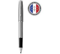 PARKER Sonnet Essentiel Stylo roller, Acier, Recharge noire pointe fine, Coffret cadeau Acier G