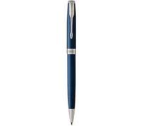Parker Stylo bille Sonnet – Bleu raffiné, palladium, pointe moyenne – Coffret cadeau