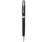 Parker Sonnet stylo bille luxe | laque noir mat avec attributs palladium | pointe moyenne | encre noir | coffret cadeau