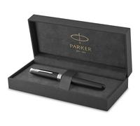 Parker Sonnet stylo plume - laque noir mat avec attributs palladium - plume fine - coffret cadeau