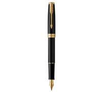 PARKER Sonnet Stylo plume, Noir, Plume fine, encre noire, Coffret cadeau