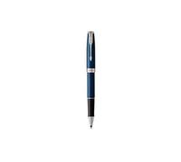 PARKER Sonnet Stylo roller, Bleu satiné, Recharge noire pointe fine, Coffret cadeau
