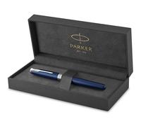 PARKER Sonnet Stylo roller, Bleu satiné, Recharge noire pointe fine, Coffret cadeau